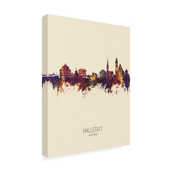 Michael Tompsett 'Hallstatt Austria Skyline Portrait III' Canvas Art,14x19